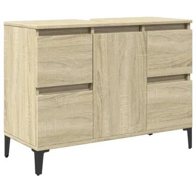 Produktbild von Waschbeckenunterschrank Sonoma-Eiche 80x33x60 cm Holzwerkstoff