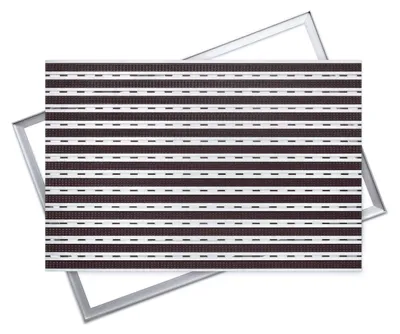 Produktbild von POLENTEX Aluminium Fußmatte für Türen, 100x60 cm, 12 mm Profilhöhe, Bürste, Farbe: Braun, für Innen- und Außenbereiche