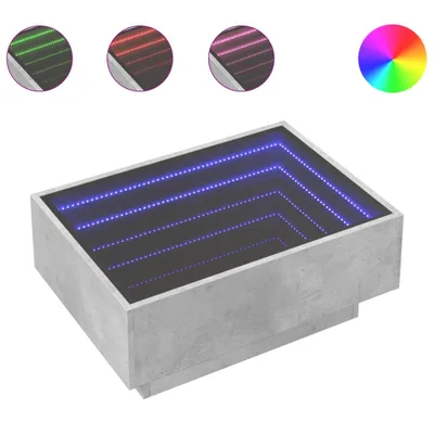 Zdjęcie produktu dla vidaXL stolik kawowy LED betonowy szary 70x50x30 cm materiał drewnopochodny