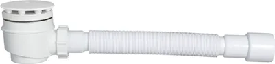 Produktbild von Duschablauf Siphon Ablaufgarnitur Abfluss Duschwanne Duschtasse Duschsiphon flexibles Rohr Ø 50 mm weiß