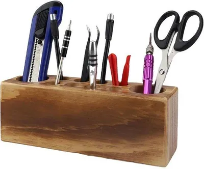 Produktbild von Holz Stifthalter und Organizer, praktisch und dekorativ, ideal für Büro und Schule