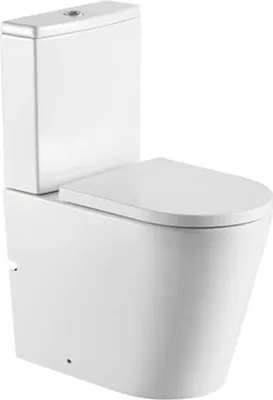 Produktbild von SAT FINE Stand-WC mit Spülkasten Kombi-WC komplette Set Wasseranschluss von unten spülrandlos mit SoftClose WC-Sitz, weiß