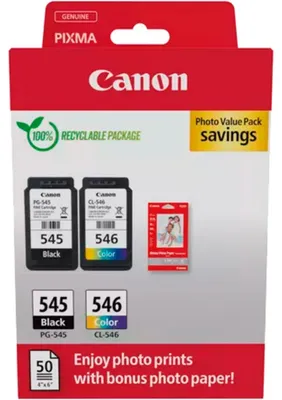 Zdjęcie produktu dla Canon 8287B008, Czarny, Cyjan, Purpurowy, Żółty, 8 ml, 8 ml, 2 szt., 180 stron(y), Pakiet wartości zdjęciowych