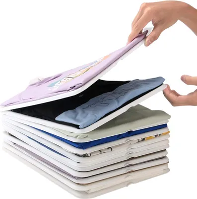 Immagine prodotto di Organizzatore di magliette per l'impilamento dei vestiti - Confezione da 20