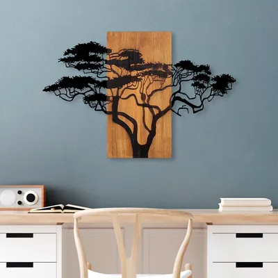 Produktbild von Wallity, Acacia Tree - 387, Wanddeko, Nussbaum, Metall, 90 x 58 cm