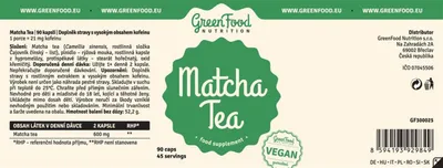 Produktbild von GreenFood Nutrition Matcha Tee 90 Kapseln