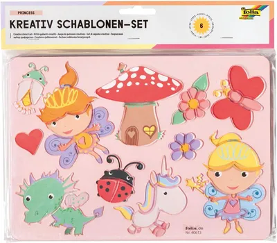 Image de set de pochoirs à dessin folia, couleurs assorties