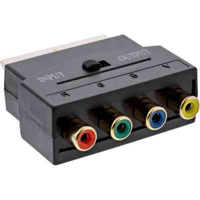 Zdjęcie produktu dla InLine 89953C, SCART (21-pin), 4 x RCA, Męska, Żeńska, Złoto, Czarny