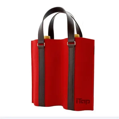 Produktbild von Weintaschen Geschenktaschen Verpackungstaschen  aus Filz, für 2 Flaschen Wein