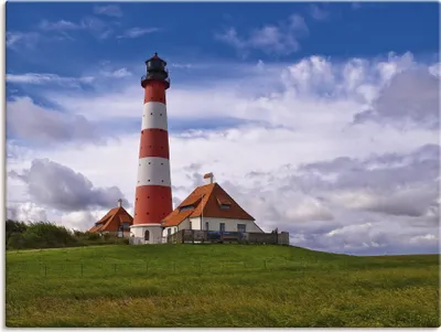 Produktbild von ARTland Leinwandbild Leuchtturm Westerheversand Größe: 60x45 cm