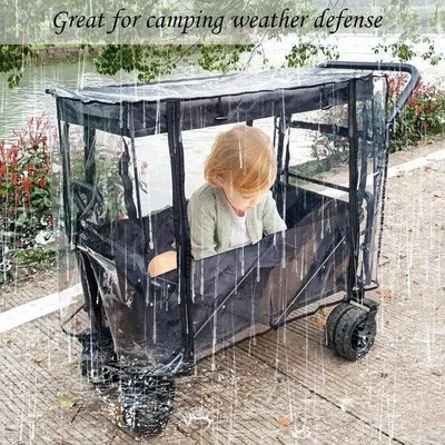 Produktbild von Famanu Werkzeugwagen mit Vorderrad-Bremse - bis 150 kg Tragkraft, robuster Strandwagen auf großen Terrainrädern