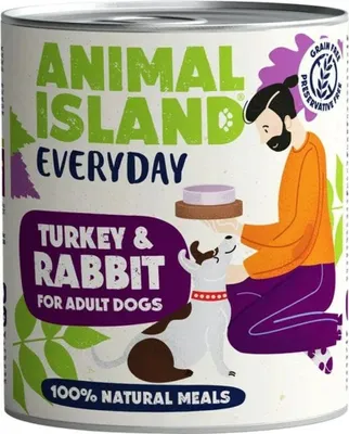 Immagine prodotto di ISOLA DEGLI ANIMALI Everyday Tacchino e coniglio - cibo umido per cani - 800g