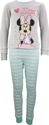 Produktbild von Disney Minnie Maus Kinder Schlafanzug Pyjama lang – Hellblau / 116