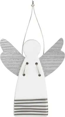 Produktbild von Räder Schutzengel groß Streifen silber 6,5x9cm