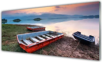 Produktbild von Glasbilder 125x50 Wandbild Druck auf Glas Boot Landschaft