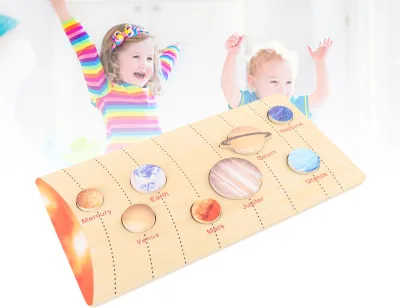 Produktbild von Sonnensystem-Modelltafel, pädagogisches bewegliches Planeten-Namensspiel, Vorschul-Lernaktivität für Kinder
