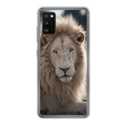 Produktbild von MuchoWow® Handyhülle Schutzhülle Hülle für Samsung Galaxy A41 Löwe - Tier - Weiß Silikon Softcase Handy Hülle - Mobiltelefon