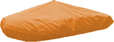 An orange boat cover is shown on a white background.