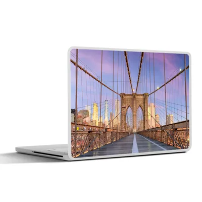 Produktbild von MuchoWow® Laptop Aufkleber Sticker Cover New York - Sonnenuntergang - Brooklyn Bridge 30x22 cm - Laptop-Sticker