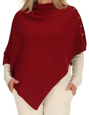 Produktbild von irisaa Damen Feinstrick Poncho, Strick Cape Cardigan für Frauen, Ärmellos und Rundhals, Italy
