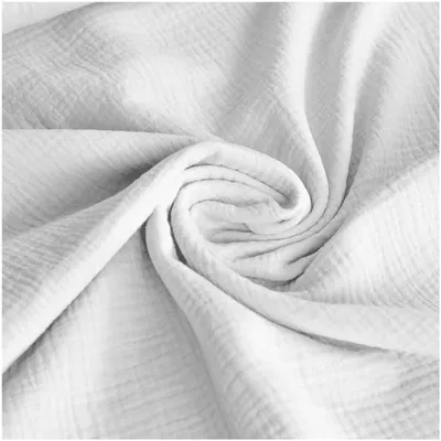 50x130cm Musselin Stoff uni Oeko-Tex zertifiziert Meterware Mulltuch weiss