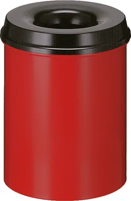 Produktbild von Feuerlöschender Papierkorb 15 Liter - Rot, Schwarz