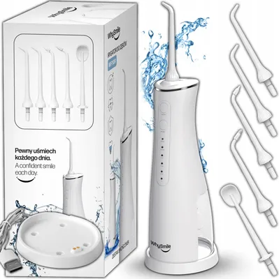 Obrázok produktu pre Whysmile bezdrôtový dentálny irigátor, 5 režimov, 5 nástavcov, ochrana IPX7, časovač