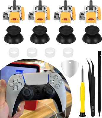 Immagine prodotto di Joystick compatibili con PlayStation 5 - Strumento di sostituzione dei joystick elettromagnetici TMR - Controller - Accessori di riparazione per controller