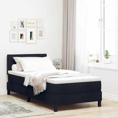 Obrázok produktu pre Maison Exclusive - Posteľ s pružinovým rámom s matracmi Čierna 80 x 200 cm látka