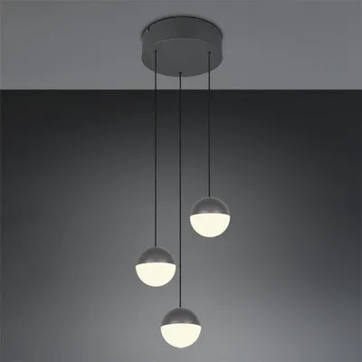 Productafbeelding van 3-lichts hanglamp Senta rond antraciet