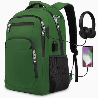 Produktbild von MODFU Laptoprucksack Laptop Rucksack 36LGroßer Tragb Laptoptasche für 15,6 zoll Laptop mit USB-Anschluss, Anti-Diebstahl, Backpack mit Laptopfach,Grün