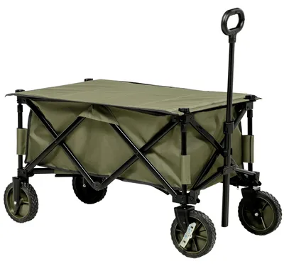 Produktbild von Klappbarer Gartenwagen - Bollerwagen - 5 Taschen - 120 kg Tragkraft - 108x55x93 cm - grün