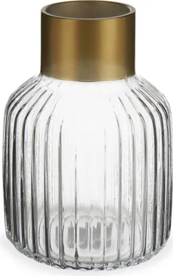 Produktbild von Gestreifte Vase mit Golddekor, H 22 cm