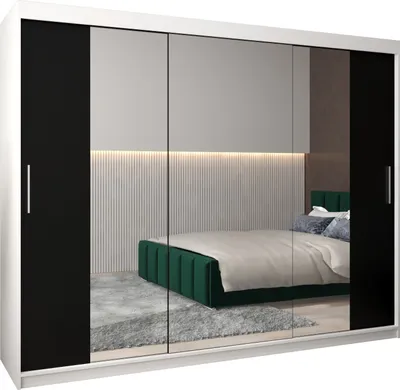 Produktbild von Kleiderschrank, Schiebetürenschrank Schlafzimmer, Schrank mit Spiegel TOKYO 2 250 cm