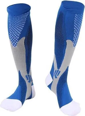 Immagine prodotto di Calze a compressione per la corsa e i viaggi - Calze a compressione blu da uomo taglia XXL (44-46)