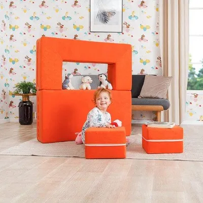 Produktbild von Kinderbank 4in1 oranje Klimspielset Matratze