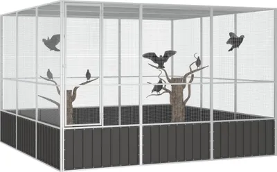 Immagine prodotto di vidaXL Gabbia per uccelli antracite 302,5x324,5x211,5 cm Acciaio zincato