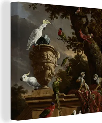 Obrázek produktu pro OneMillionCanvasses® - Obraz na plátně - Zvěřinec - Malba, Melchior d'Hondecoeter, nástěnný obraz, nástěnné dekorace obrazy obývací pokoj, 90x90cm