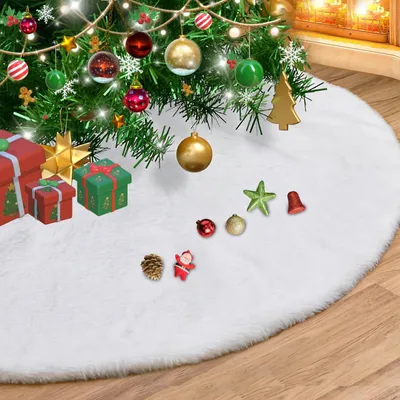 Immagine prodotto di Gonna per albero di Natale in plastica bianca, ideale per la decorazione
