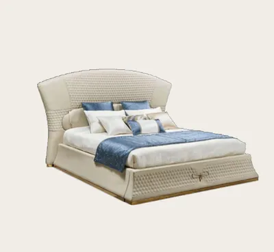 Produktbild von Design Leder Bett Luxus Polster Betten Doppel Schlafzimmer 180x200 Moderne Neu