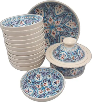 Immagine prodotto di Set di couscous marocchino turchese - 12 persone
