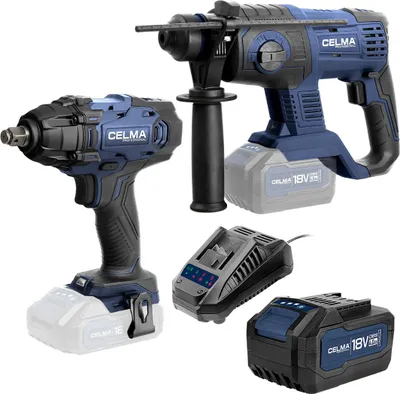 Zdjęcie produktu dla Zestaw CELMA Professional Młot udarowo-obrotowy PRWg 2-20OBS + Klucz udarowy WDK-Li 18OBS + OBS-18V4Ah + Ładowarka LD1