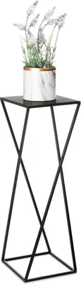 Immagine prodotto di Portavasi in stile loft anni '70 da 70 cm: elegante portavasi nero in metallo