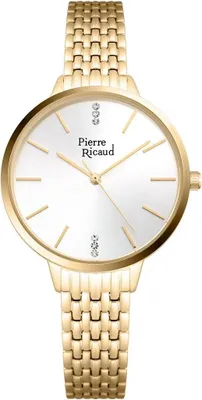 Productafbeelding van Pierre Ricaud P21065.1113Q horloge, goudkleurig, met zirconium