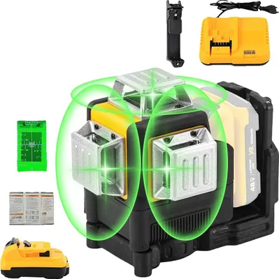 Image de Niveau laser autonivelant, avec faisceau vert, 12 lignes