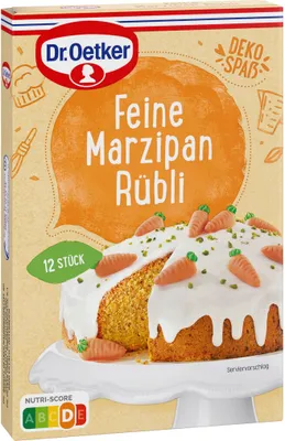 Obrázok produktu pre Dr. Oetker Feine Marzipan Rübli dekorácia na tortu 12 ks 42g balenie 4 ks