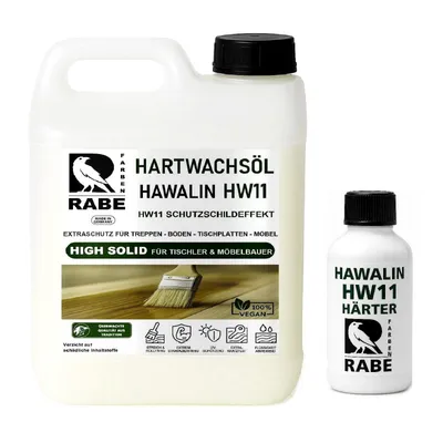 Produktbild von RABE - 5,5Liter 2K Hartwachsöl mit Härter High Solid Leicht WEIß seidenmatt Parkett Möbel