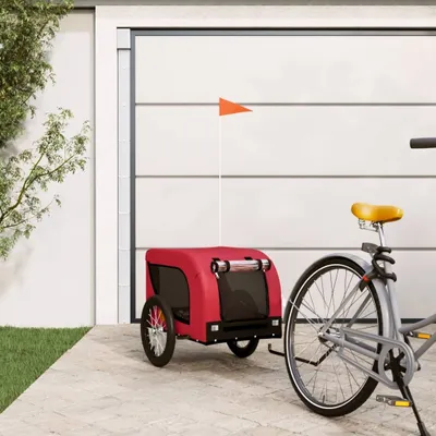 Produktbild von [Home] Fahrradanhänger Hunde Rot und Schwarz Oxford-Gewebe und Eisen , Neue Mode 2024 im häuslichen Leben