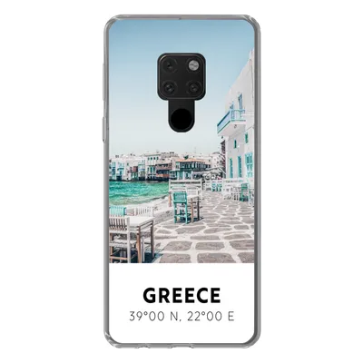 Produktbild von MuchoWow® Handyhülle Schutzhülle Hülle für Huawei P40 Lite Griechenland - Meer - Blau Silikon Softcase Handy Hülle - Handy