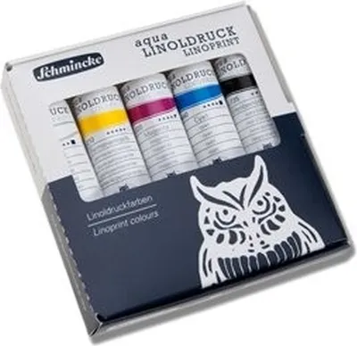Immagine prodotto di Schmincke aqua-LINOLDRUCK scatola di coloranti 5 x 20 ml 82 005 097 Set di cartone